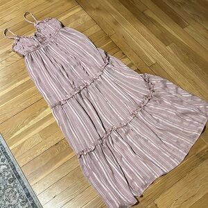 VENUS Pink Striped Maxi Dress